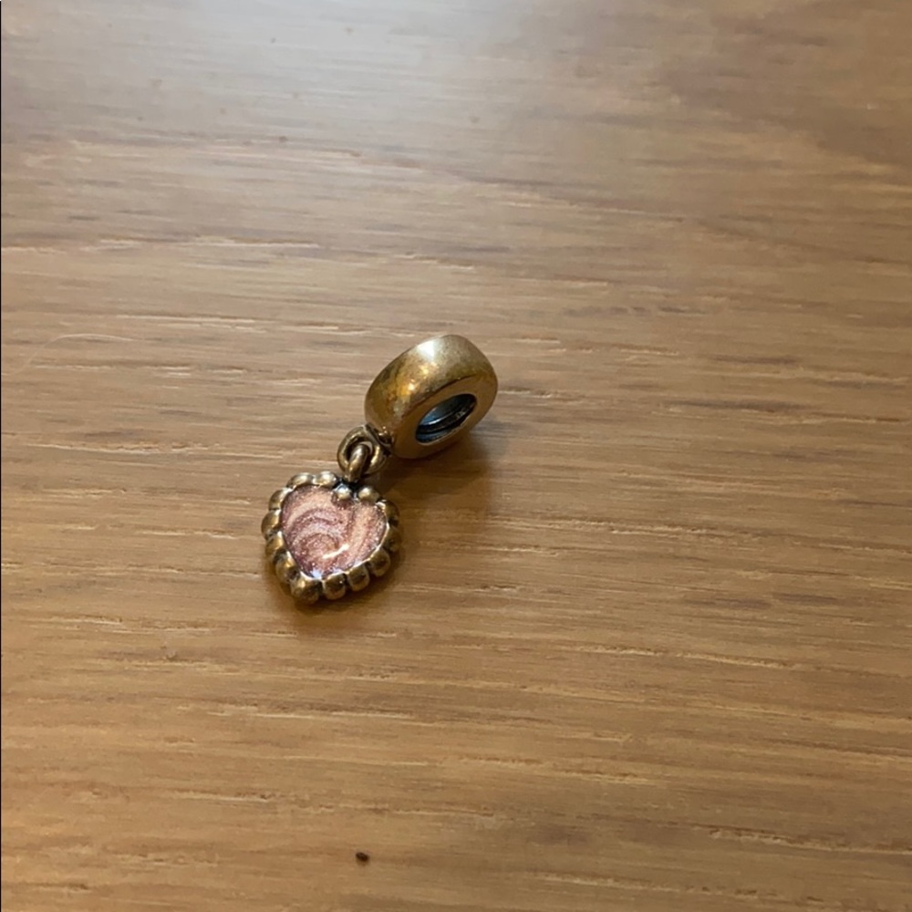 Dangle pink enamel heart